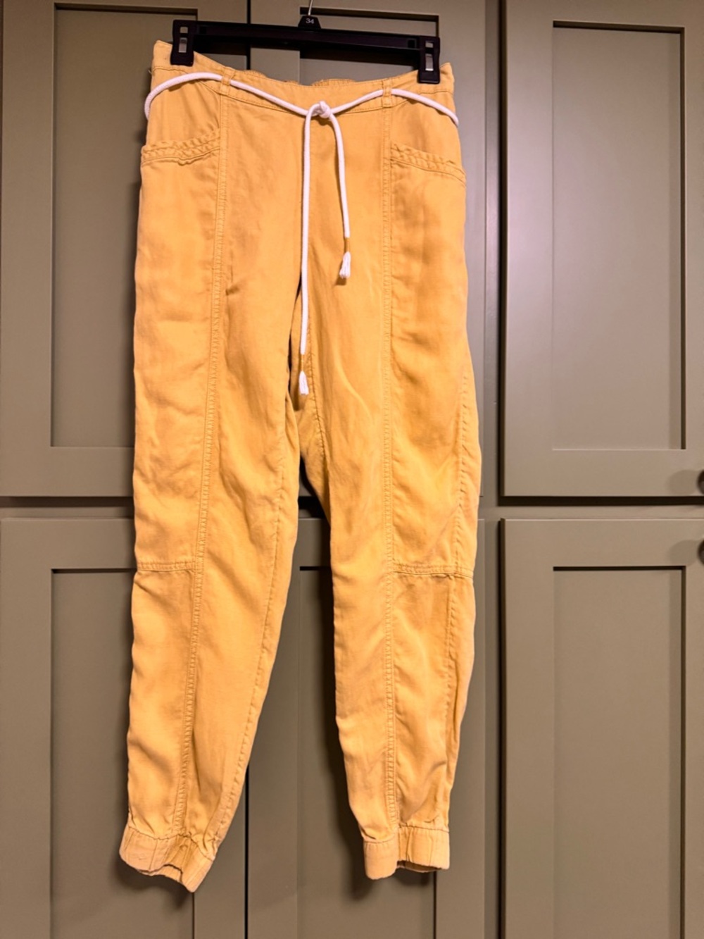 C&C California Mustard Yellow Linen Blend Pants